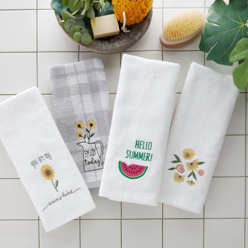 SKL HOME Hello Summer Hand Towel Set, White Small - Image 4
